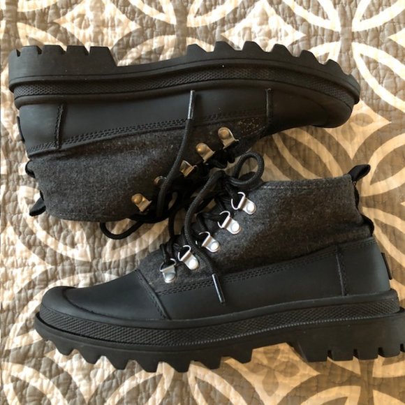 TOMS Cordova Black Wool with Leather Ankle Hiking Boots, Women's 6.5 - Picture 9 of 14